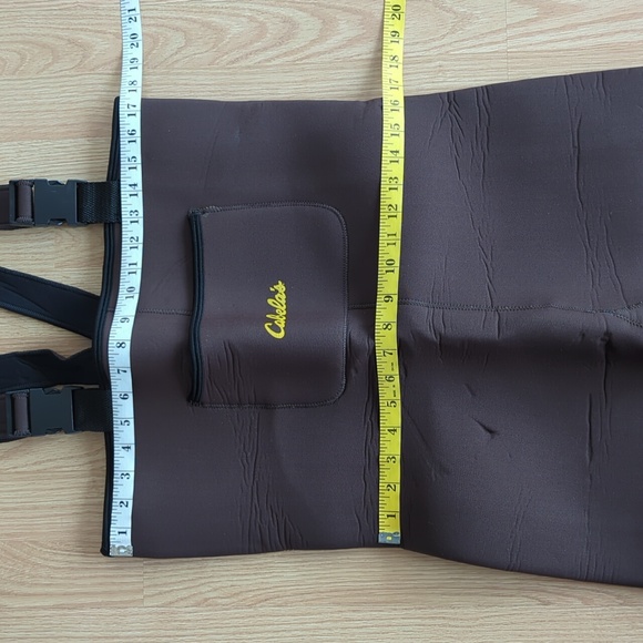 Cabela's Fishing Neoprene Chest Waders Bib Footed Stocking Overalls ML Brown - Picture 9 of 16